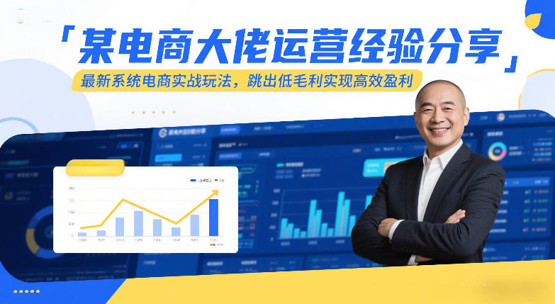 某电商大佬运营经验分享，最新系统电商实战玩法，跳出低毛利实现高效盈利-资源宝库