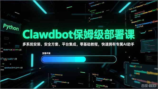 Clawdbot保姆级部署课，多系统安装、安全方案、平台集成，零基础教程，快速拥有专属AI助手-资源宝库
