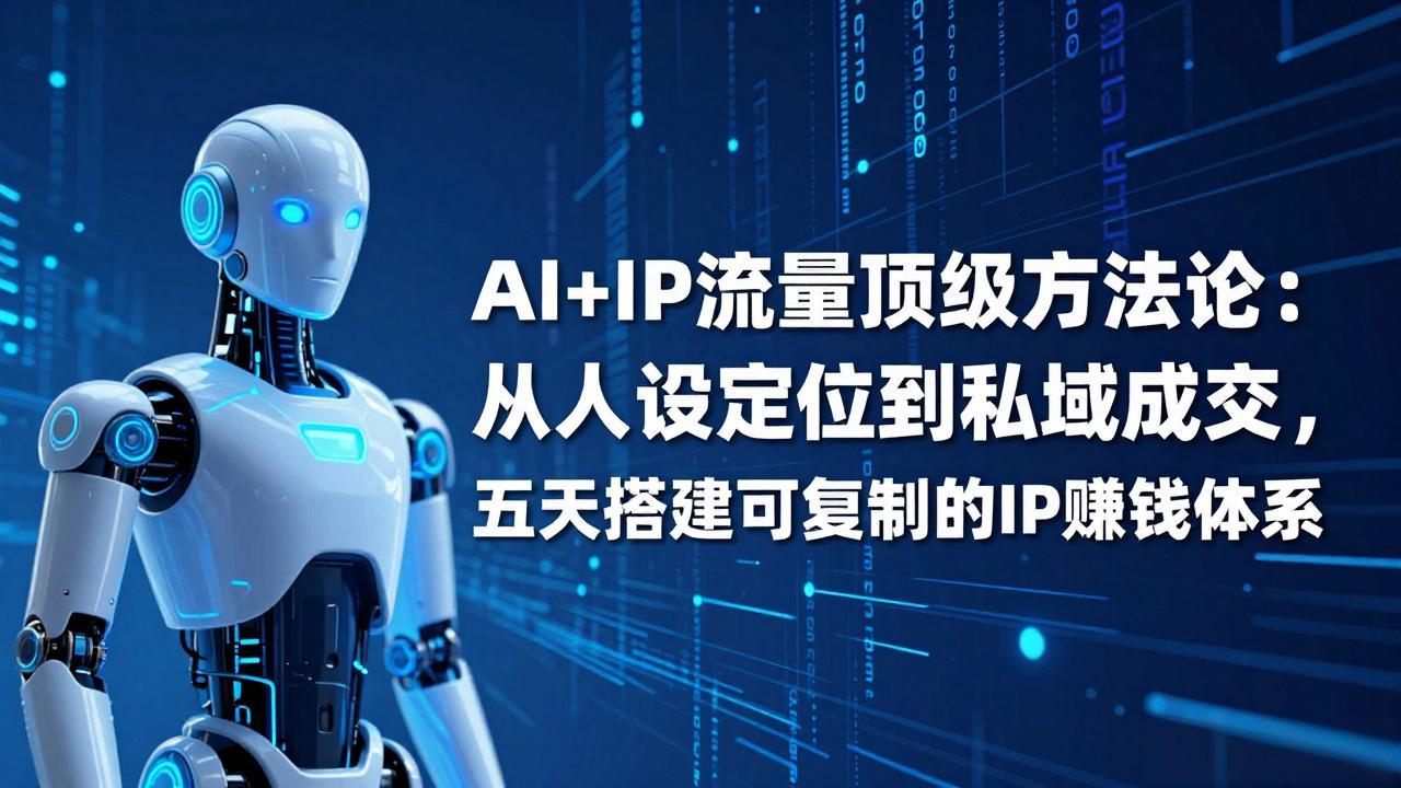 AI+IP顶级方法论：从人设定位到私域成交，五天搭建可复制的IP赚钱体系-资源宝库