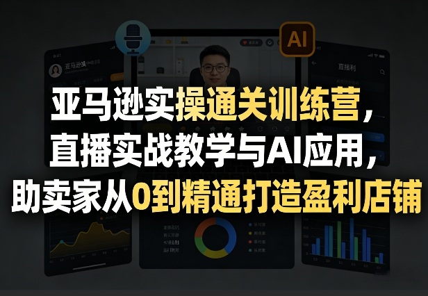 亚马逊实操通关训练营，直播实战教学与AI应用，助卖家从0到精通打造盈利店铺(更新3月)-资源宝库