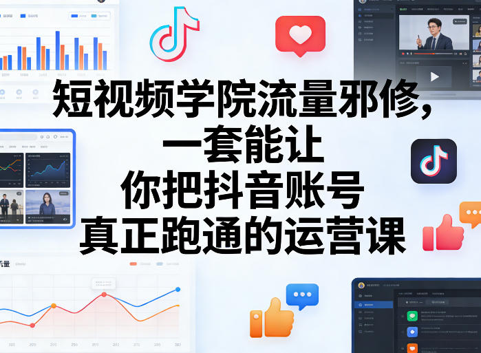 短视频学院流量邪修,一套能让你把抖音账号真正跑通的运营课