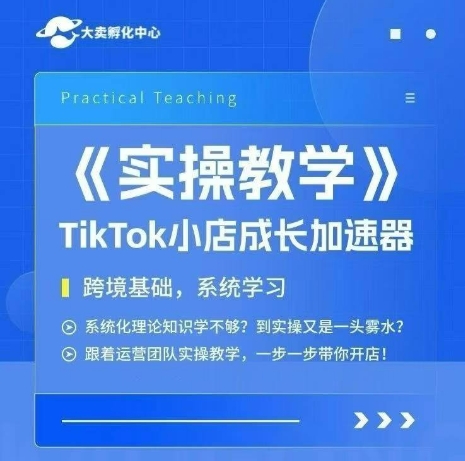 大卖家孵化中心TikTok实操课，TikTok小店成长加速器，跨境基础系统学习，一步一步带你开店-资源宝库