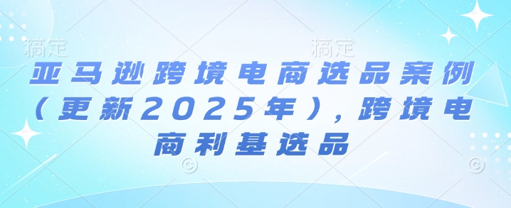 亚马逊跨境电商选品案例(更新2025年3月)，跨境电商利基选品-资源宝库