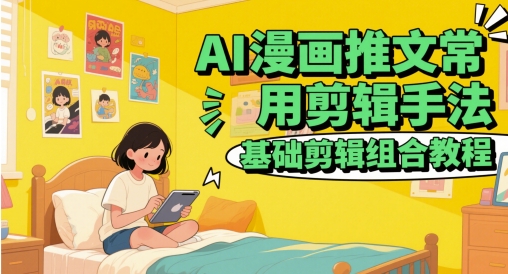 AI漫画推文常用剪辑手法,基础剪辑组合教程