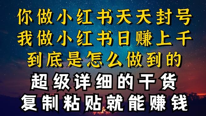 都知道小红书能引流私域变现，可为什么我能一天引流几十人变现上千，但你却频频封号违规被限流【揭秘】-资源宝库