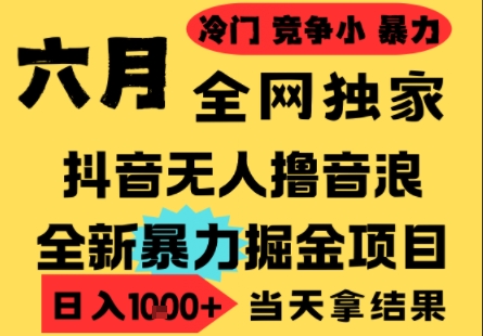 25年6月高爆抖音无人直播最新撸音浪掘金项目，小白可做，无脑日入1k+，门槛低可批量矩阵【揭秘】-资源宝库