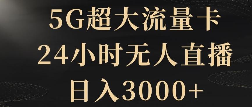 5G超大流量卡，24小时无人直播，日入3000+【揭秘】-资源宝库