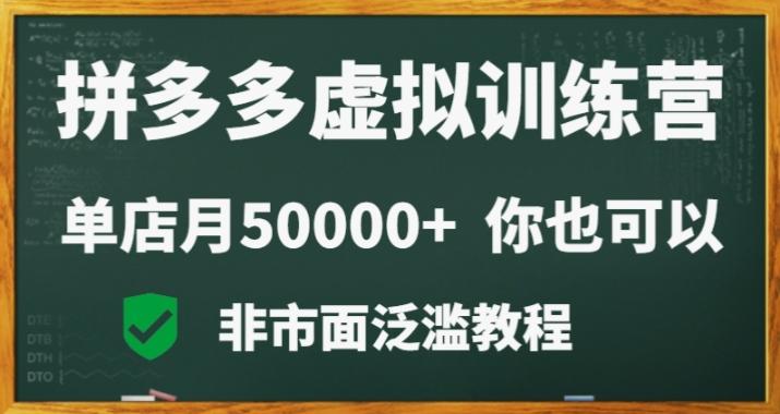 拼多多虚拟电商训练营月入30000+你也行，暴利稳定长久，副业首选-资源宝库