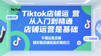 Tiktok店铺运营从入门到精通,店铺运营是基础,不懂运营店铺,瞎折腾店铺就是折腾自己