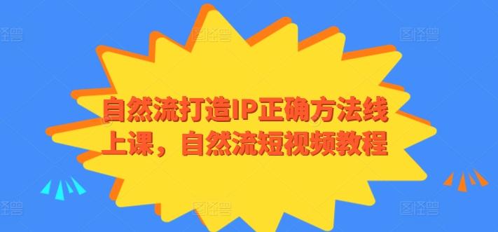 自然流打造IP正确方法线上课,自然流短视频教程