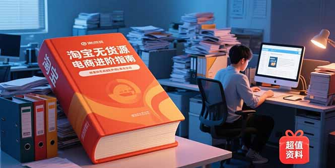 淘宝无货源电商进阶指南，包含新人课、进阶课，配套资料，蓝海选品等-资源宝库