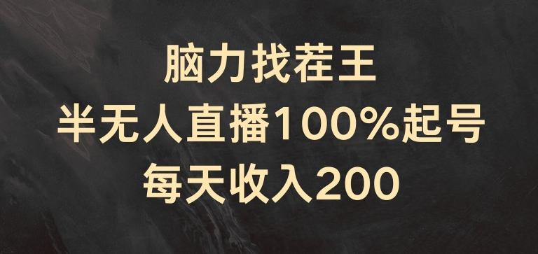 脑力找茬王，半无人直播100%起号，每天收入200+【揭秘】-资源宝库