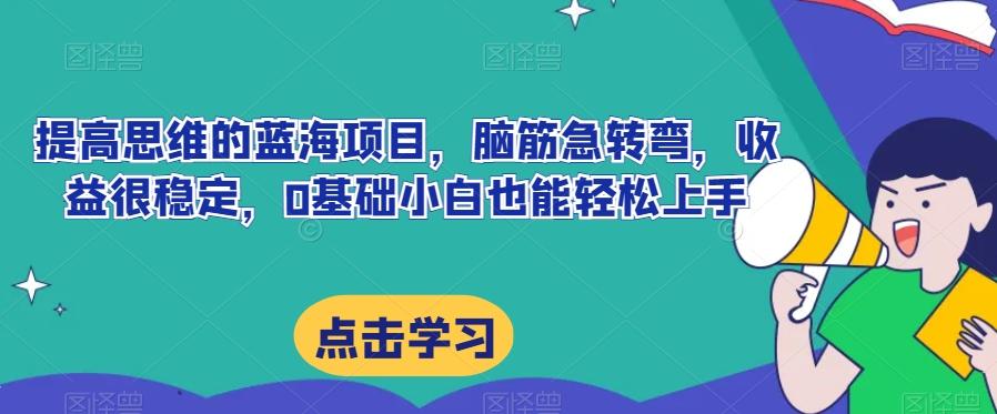 提高思维的蓝海项目，脑筋急转弯，收益很稳定，0基础小白也能轻松上手-资源宝库