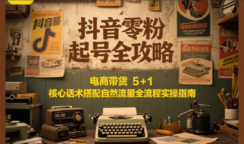 抖音零粉起号全攻略：电商带货 5+1 核心话术搭配自然流量全流程实操指南-资源宝库