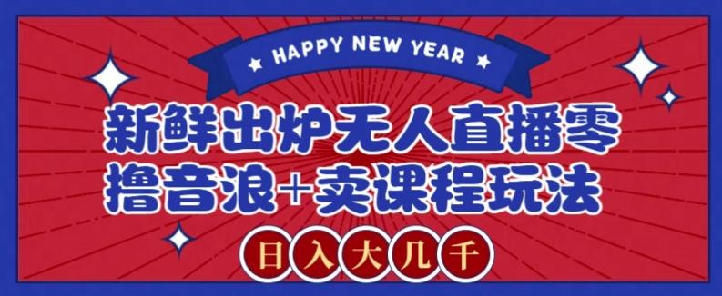 2024最新无人直播零撸音浪+卖课程玩法，日入大几千不是梦【揭秘】-资源宝库