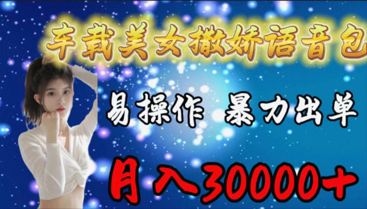 (9710期)车载女生撒娇语音包，易操作，暴力出单，月入30000+-资源宝库