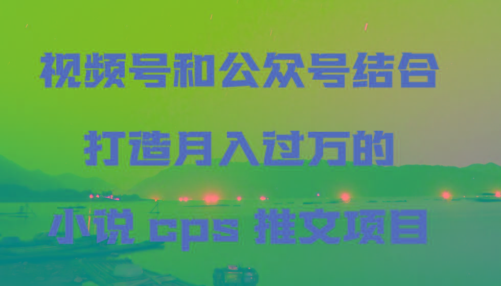 视频号和公众号结合打造月入过万的小说cps推文项目，包括市面上面的各种思路详解-资源宝库