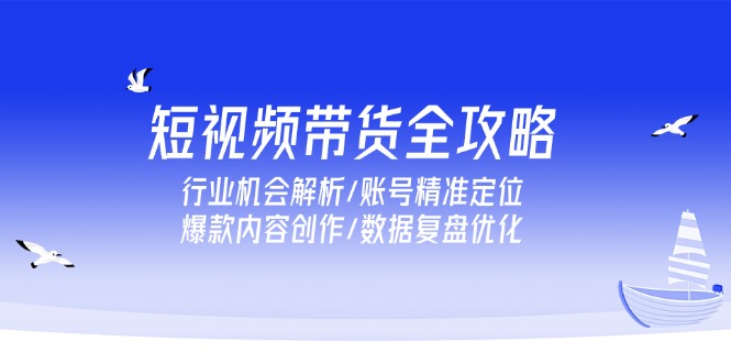 短视频带货全攻略，行业机会解析/账号精准定位/爆款内容创作/数据复盘优化-资源宝库