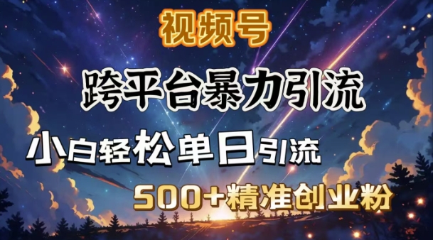 跨平台暴力引流,私域完美闭环,日引500+精准创业粉
