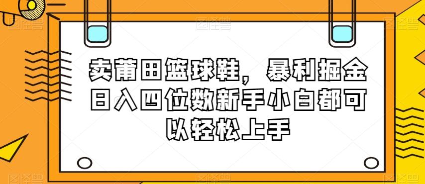 卖莆田篮球鞋，暴利掘金日入四位数新手小白都可以轻松上手【揭秘】-资源宝库