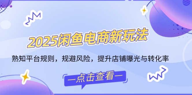 2025闲鱼电商新玩法，熟知平台规则，规避风险，提升店铺曝光与转化率-资源宝库