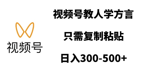 视频号教人学方言，只需复制粘贴，日入多张-资源宝库