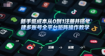 新手低成本从0到1注册并搭建多账号全平台矩阵操作教学,手机号-邮箱-IP-工具