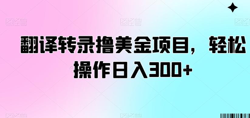 翻译转录撸美金项目，轻松操作日入300+【揭秘】-资源宝库