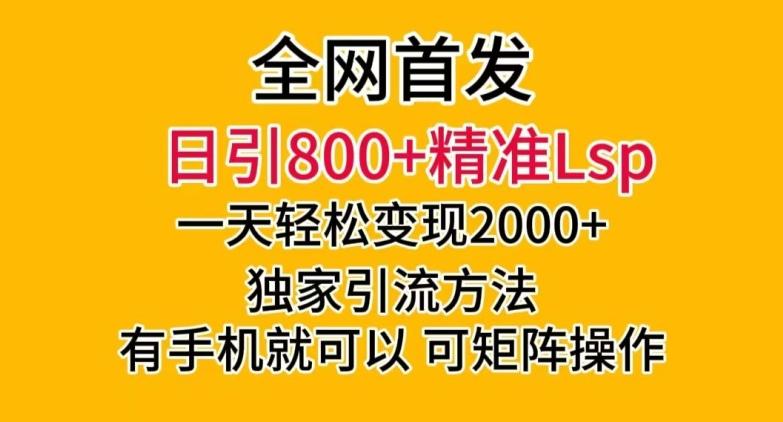 全网首发！日引800+精准老色批，一天变现2000+，独家引流方法，可矩阵操作【揭秘】-资源宝库
