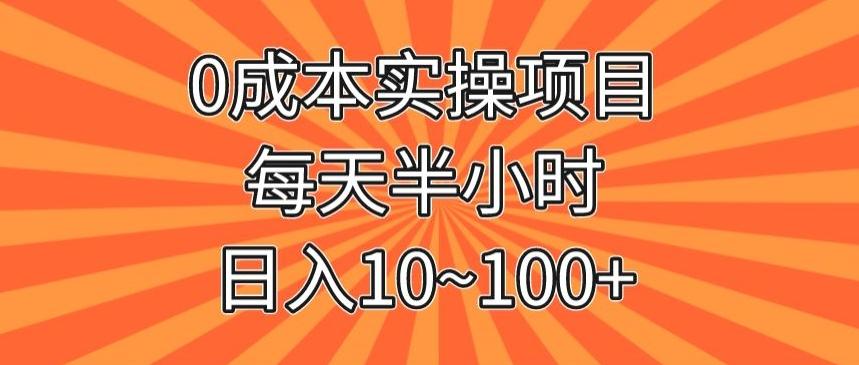 0成本实操项目，每天半小时，日入10~100+-资源宝库