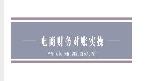 电商财务对账实操-京东天猫淘宝拼多多抖音电商财务对账-资源宝库