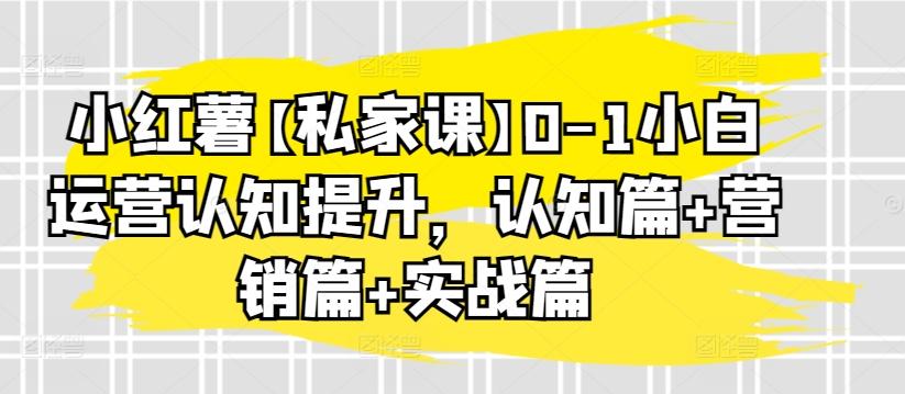 小红薯【私家课】0-1小白运营认知提升，认知篇+营销篇+实战篇-资源宝库
