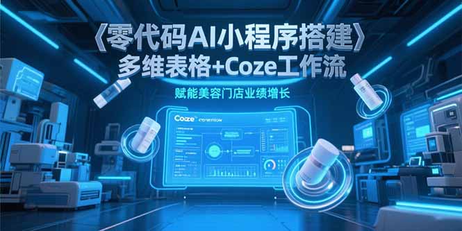 零代码AI小程序搭建，多维表格+Coze工作流，赋能美容门店业绩增长-资源宝库