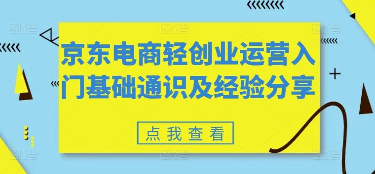 京东电商轻创业运营入门基础通识及经验分享-资源宝库