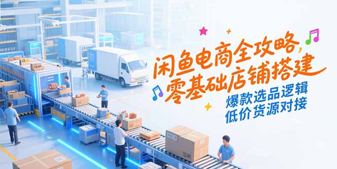 闲鱼电商全攻略，零基础店铺搭建，爆款选品逻辑，低价货源对接-资源宝库