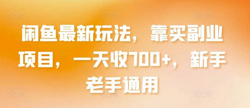 闲鱼最新玩法，靠买副业项目，一天收700+，新手老手通用【揭秘】-资源宝库