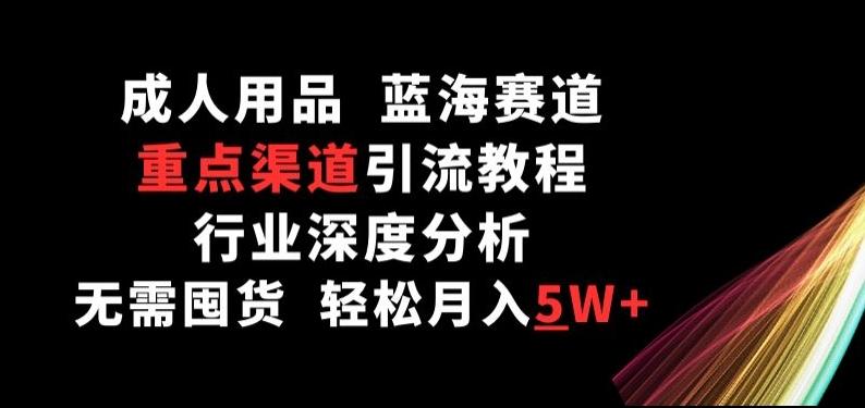 成人用品，蓝海赛道，重点渠道引流教程，行业深度分析，无需囤货，轻松月入5W+【揭秘】-资源宝库