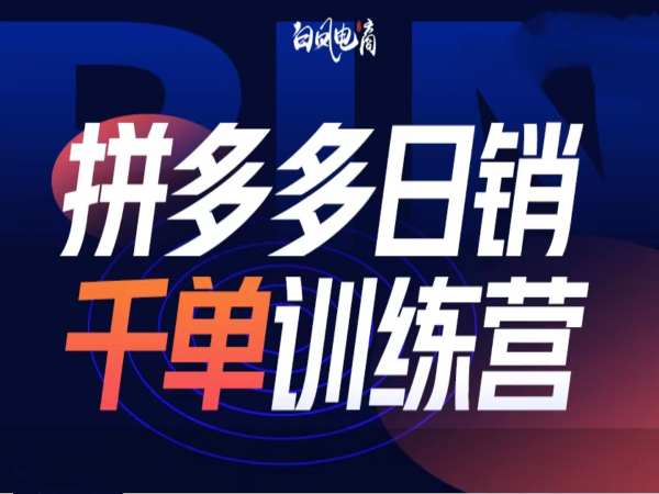 拼多多日销千单训练营第32期，2025开年变化和最新玩法-资源宝库