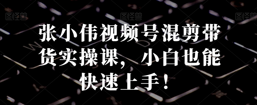 张小伟视频号混剪带货实操课，小白也能快速上手！-资源宝库