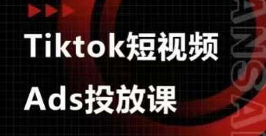 Ads视频投放课,tiktok短视频广告投放课