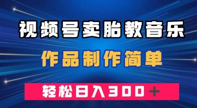 视频号卖胎教音乐，作品制作简单，一单49，轻松日入300＋-资源宝库