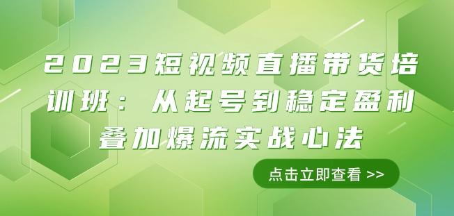 2023短视频直播带货培训班：从起号到稳定盈利叠加爆流实战心法（11节课）-资源宝库