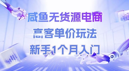 咸鱼无货源电商，高客单价玩法，新手1个月入门-资源宝库