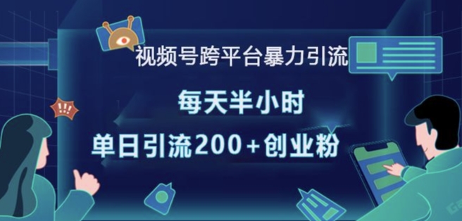视频号跨平台暴力引流，每天半小时，单日引流200+精准创业粉-资源宝库