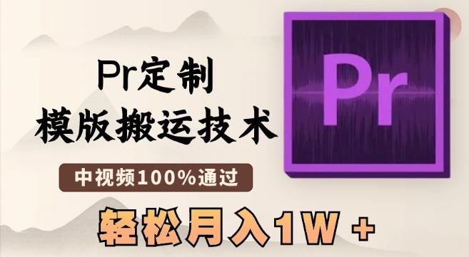 最新Pr定制模版搬运技术，中视频100%通过，几分钟一条视频，轻松月入1W＋【揭秘】-资源宝库