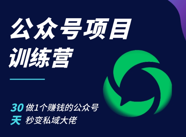 公众号项目训练营，30天做1个赚钱的公众号，秒变私域大佬-资源宝库